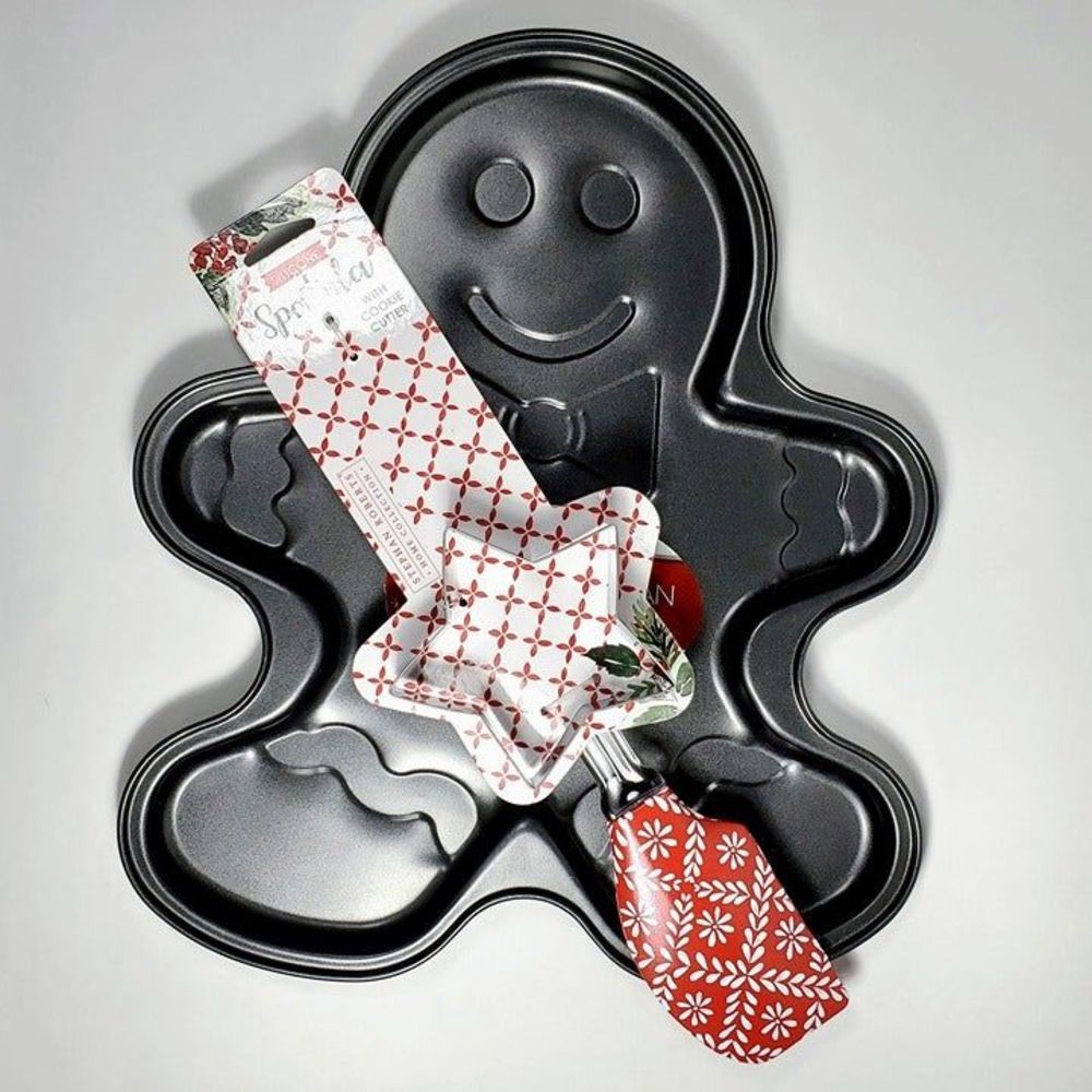 Gingerbread Boy Cookie Pan and Spatula & Cookie Cutter Set